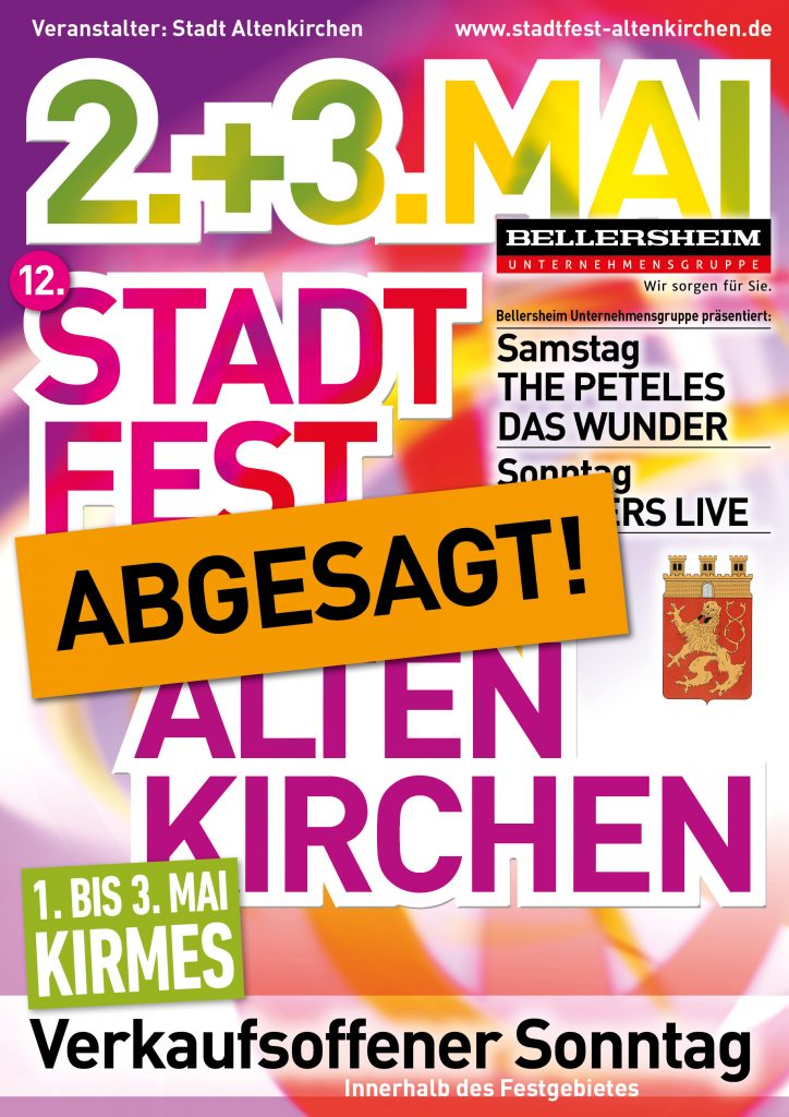 Stadtfest Altenkirchen 2020 abgesagt!